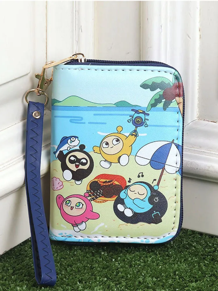 Eggy Party Inspired Cute Cartoon Coin Purse – Kids Wristlet Wallet with Zipper Coin Pocket & Handle, Portable Mini Purse for Boys, Girls & Adults